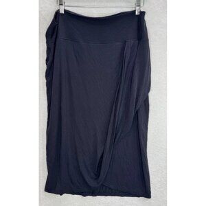 Athleta Women's Release Midi Wrap Skirt in Black Modal Size 1X